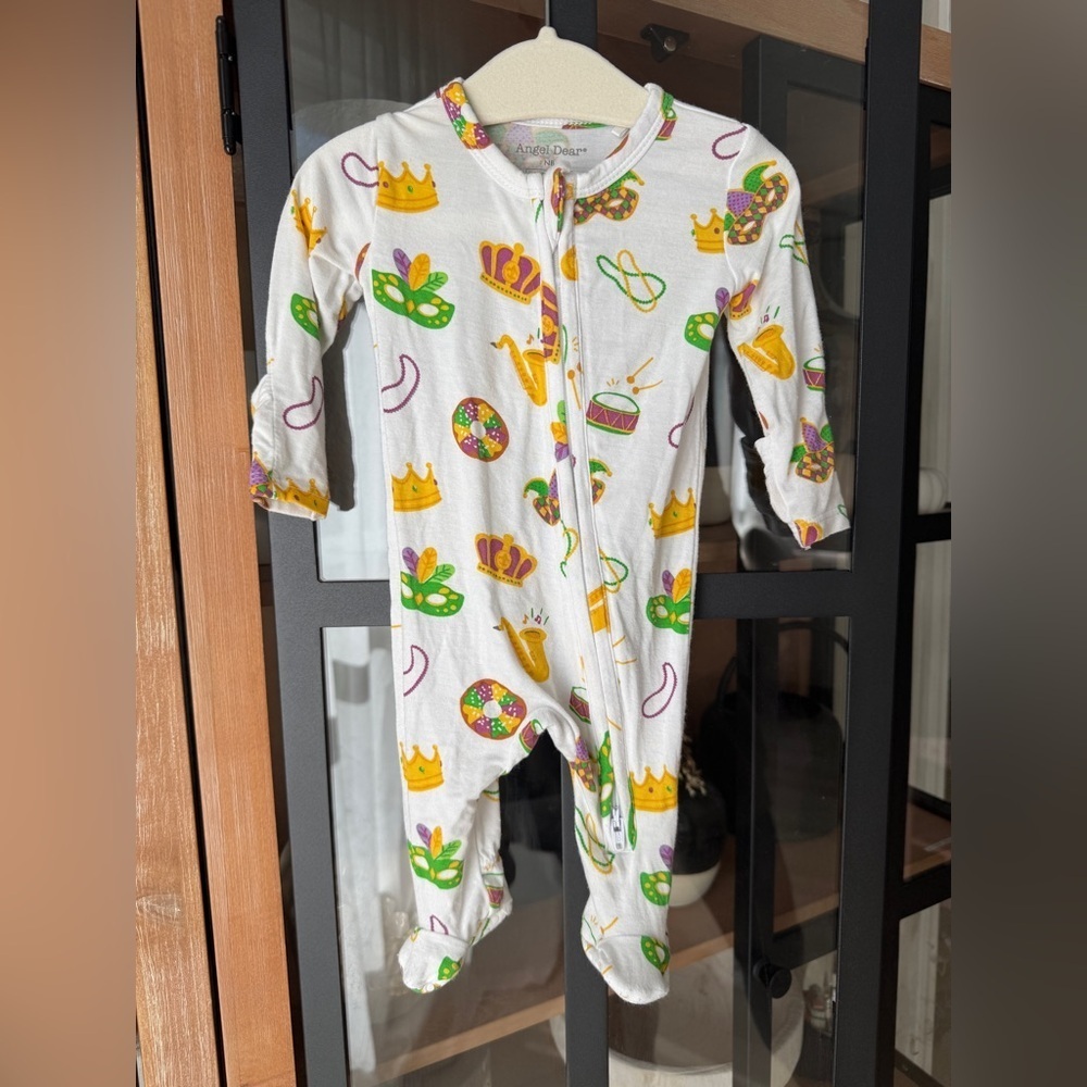 Angel dear mardi gras footies zippy newborn louisiana bamboo unisex baby nola